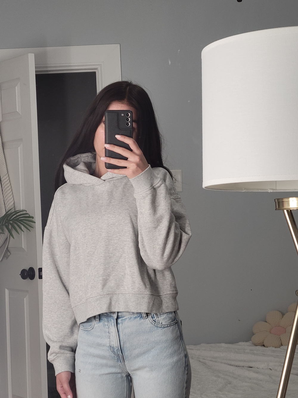 Everyday Gray Cropped Hoodie - Women